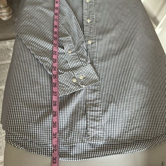 Ralph Lauren Custom Fit Men's Button Down Shirt Black White Gingham Plaid Size L - Picture 6 of 11